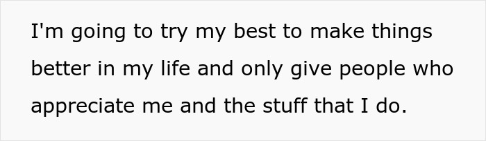 Text image with a quote about trying to improve life and valuing people who appreciate efforts, reflecting emotional tension.