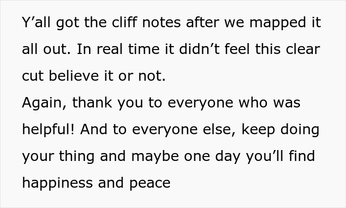 Text message expressing gratitude to helpers and encouraging others to find happiness and peace. Text message expressing gratitude to helpers and encouraging others to find happiness and peace.