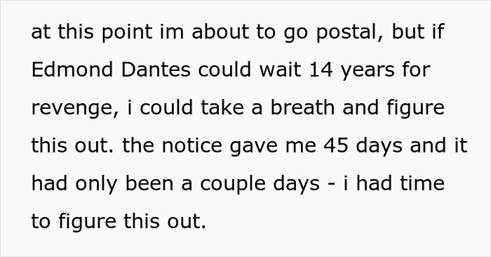 Text screenshot showing a person discussing timing and strategy in dealing with a petty HOA with 45-day notice period.