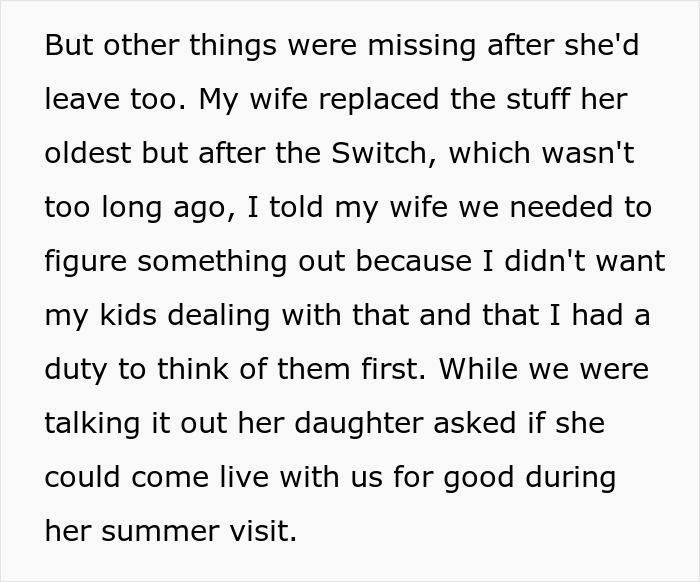Man refuses to let wife&rsquo;s daughter live with his kids, leading to him leaving his marriage.