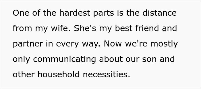 Text excerpt about a man facing distance from his wife after learning family secretly cyber-bullied him. - 27