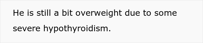 Text on a plain white background stating a man is still overweight due to severe hypothyroidism. Text on a plain white background stating a man is still overweight due to severe hypothyroidism.