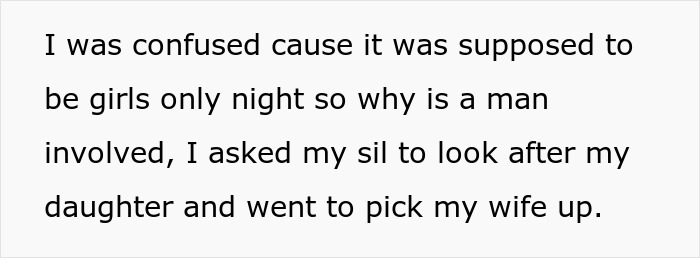 Text excerpt describing confusion about a friend-wife drunk hookup involving another man during a girls-only night. Text excerpt describing confusion about a friend-wife drunk hookup involving another man during a girls-only night.