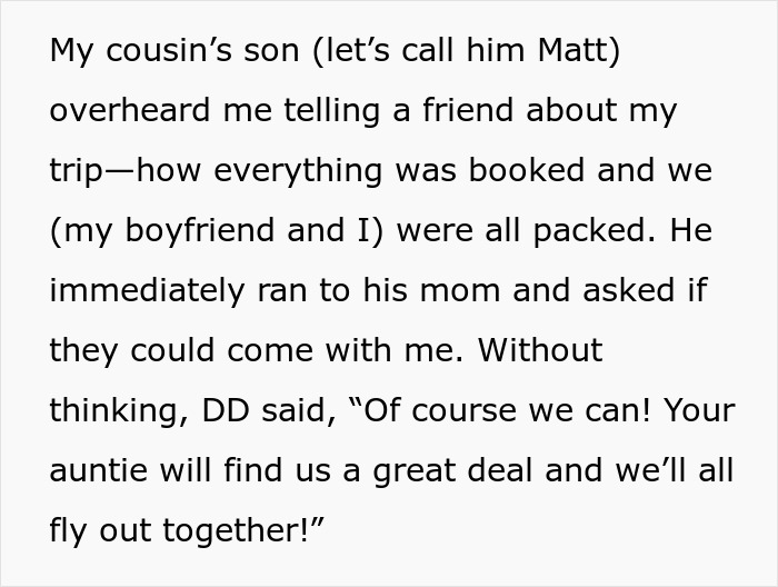 Cousin Tells Woman To Cover $4,000 Family Vacation, Labels Her Selfish When She Refuses Cousin Tells Woman To Cover $4,000 Family Vacation, Labels Her Selfish When She Refuses