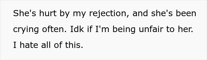 Text on screen showing a distressed message about rejection and emotional pain related to family issues. - 28