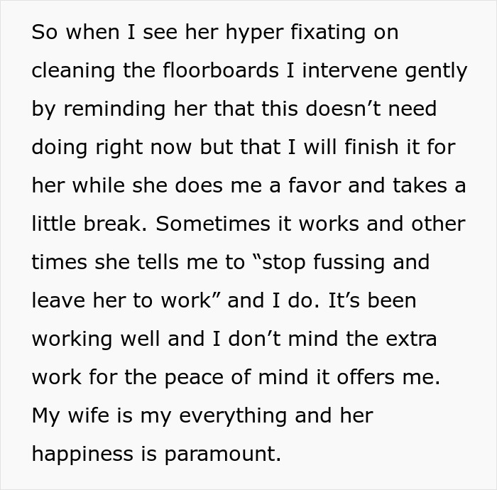 Man tells wife she couldn&rsquo;t do it without him while she proves him wrong by handling tasks independently.