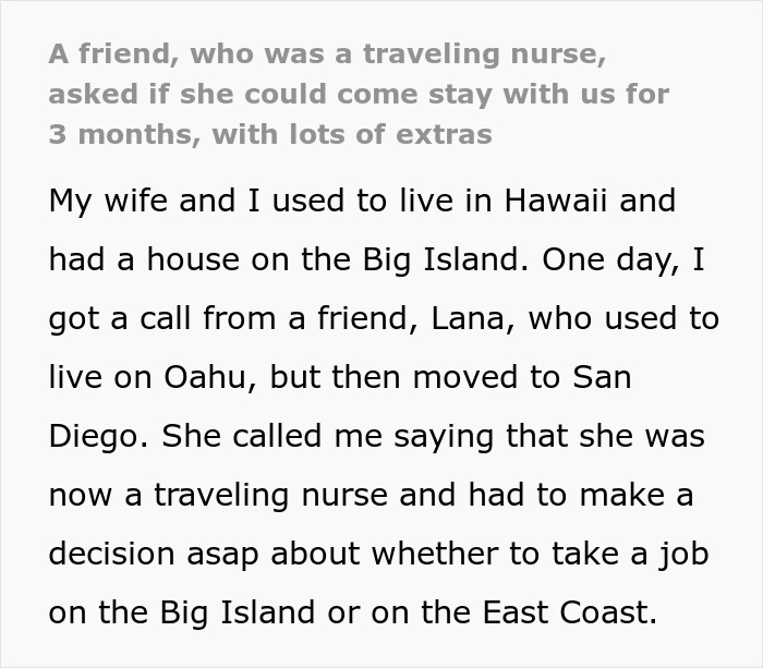 Couple agrees to host old friend staying for months, faces unexpected wild requests and challenges during visit. Couple agrees to host old friend staying for months, faces unexpected wild requests and challenges during visit.