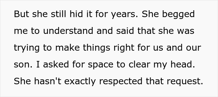 Text excerpt about a man facing betrayal and requesting space after learning his wife’s family secretly cyber-bullied him. - 33