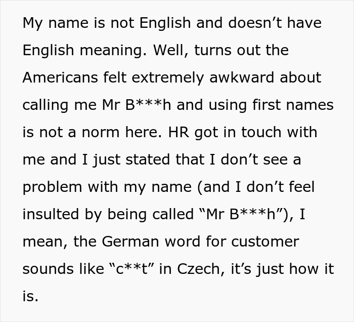 Man refuses to change surname for American coworkers, highlighting cultural differences around names and respect. - 4