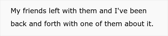 Text excerpt showing a conversation about friends leaving with hearing aids in a dispute involving a neurodivergent buddy.