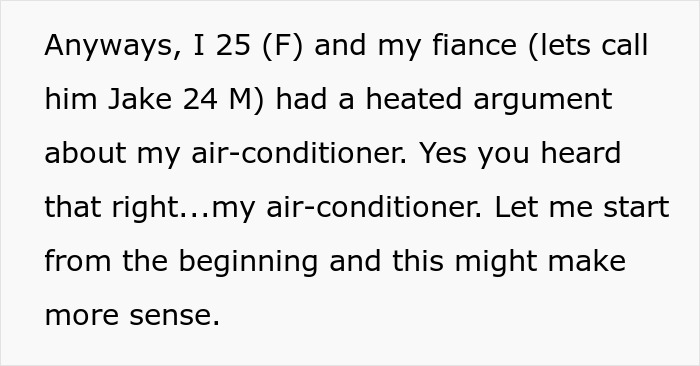 Text describing a heated argument between roommates over an air-conditioner amid accusations of illegal activities.