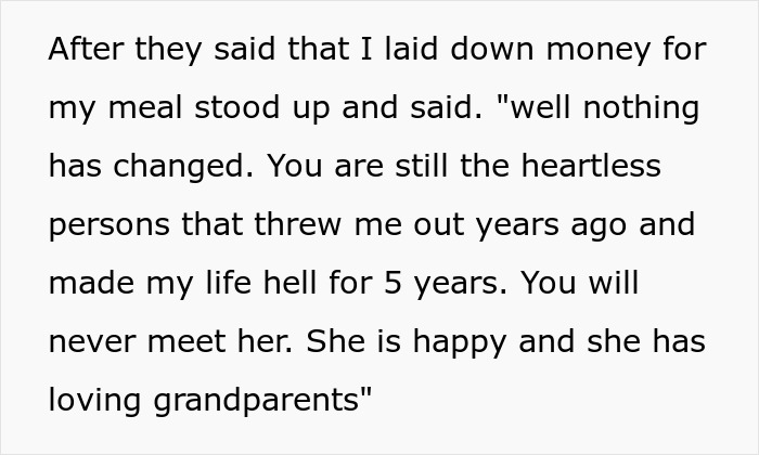 Text excerpt showing a daughter&rsquo;s message about estranged dad who disowned her for pregnancy and refuses reconnection.