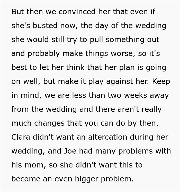 Text about MIL trying to ruin wedding and being confronted by two amazing drag queens to stop her plans.