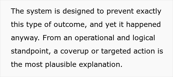Text excerpt from a prison officer discussing his belief that they&rsquo;re lying about Epstein&rsquo;s death based on his experience.