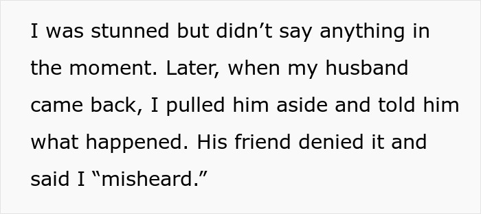 Text excerpt about a friend&rsquo;s compliment turning uncomfortable, wife insists on finding hotel, husband disagrees.