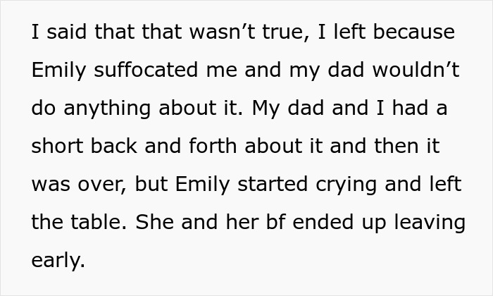 Text excerpt showing a person explaining they ran away due to family issues, sparking a sisterly fallout. Text excerpt showing a person explaining they ran away due to family issues, sparking a sisterly fallout.