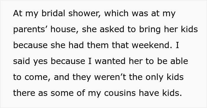 Text excerpt from a woman explaining her choice to host only childfree events after dealing with friend’s rowdy kids. - 3