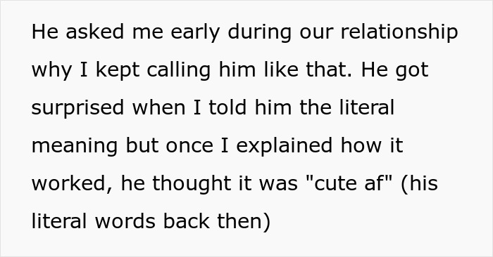 Text excerpt showing a woman shocked to hear the nicknames her brother has from his wife described as being cruel. Text excerpt showing a woman shocked to hear the nicknames her brother has from his wife described as being cruel.