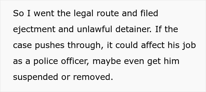 Text excerpt about filing legal action for ejectment and unlawful detainer to cut utilities of ex who took over house. Text excerpt about filing legal action for ejectment and unlawful detainer to cut utilities of ex who took over house.