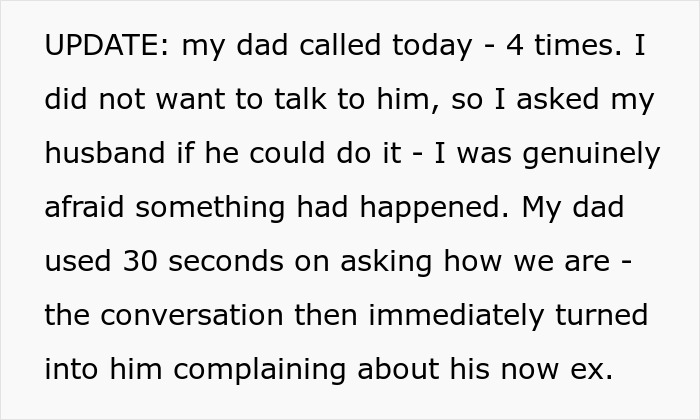 Text message update showing woman appalled by dad’s reaction after giving birth to his dead grandchild. Text message update showing woman appalled by dad’s reaction after giving birth to his dead grandchild.