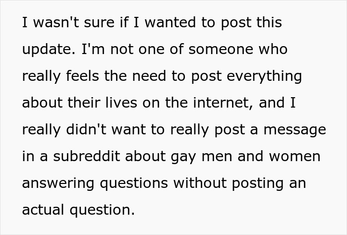 Text post about a dad standing by his gay son after wife&rsquo;s reaction and family conflict.