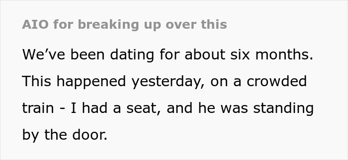 Text excerpt showing a dating story where a jealous boyfriend berates girlfriend for being nice to a stranger.