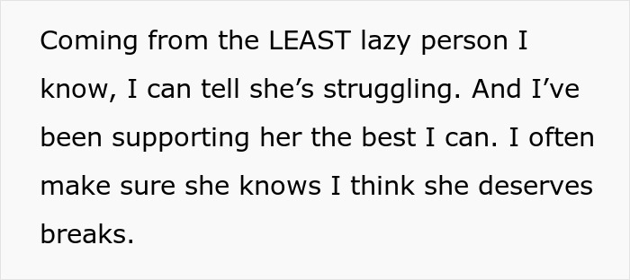 Text excerpt discussing a wife struggling and a man supporting her, highlighting the man tells wife she couldn&rsquo;t do it without him.