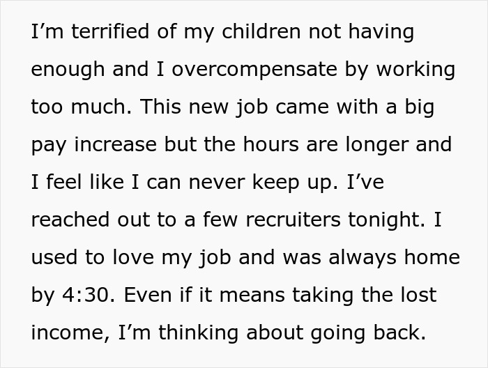 Text showing a man tells wife she couldn&rsquo;t do it without him, and she proves him wrong with her success and independence.