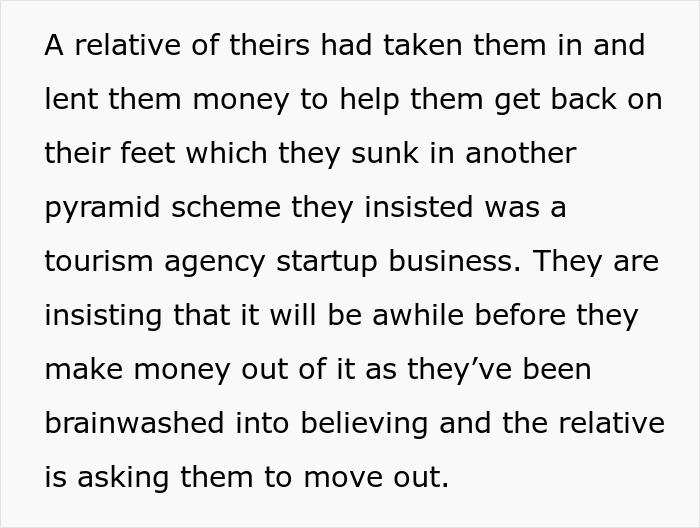 Elderly parents expect daughter to support them after losing savings on failed business schemes and investments. Elderly parents expect daughter to support them after losing savings on failed business schemes and investments.