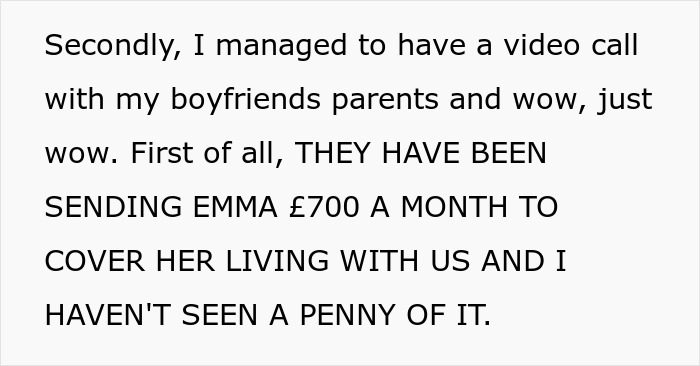 Text excerpt describing a woman dealing with a temporary houseguest who causes missed payments and cleanup issues. Text excerpt describing a woman dealing with a temporary houseguest who causes missed payments and cleanup issues.
