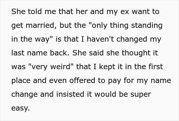 Woman Doesn’t Get What Her Last Name Has To Do With Ex Not Being Able To Get Married Again Woman Doesn’t Get What Her Last Name Has To Do With Ex Not Being Able To Get Married Again