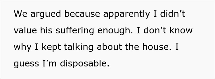 Text excerpt showing a woman&rsquo;s emotional conflict after her husband confesses love for his colleague.