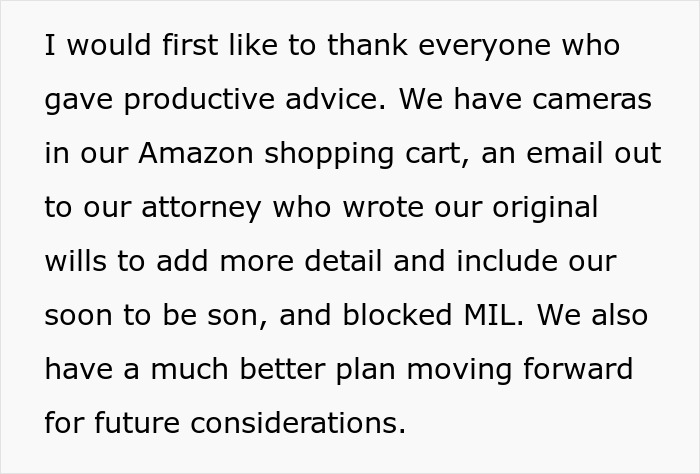Text excerpt discussing blocking MIL and planning after suspecting poisoning, with fears about pregnancy impact. Text excerpt discussing blocking MIL and planning after suspecting poisoning, with fears about pregnancy impact.
