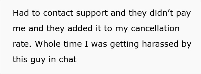 Text about an Instacart shopper dealing with customer demands and harassment while dragging water up 17 floors.