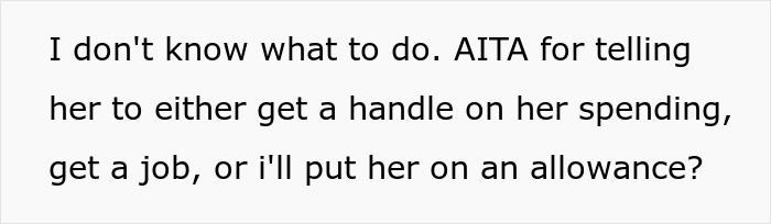 Man orders wife to get a job or face going on an allowance over spending concerns in a personal relationship dilemma. Man orders wife to get a job or face going on an allowance over spending concerns in a personal relationship dilemma.