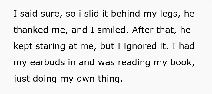 Text describing a jealous boyfriend berating his girlfriend for being nice to a stranger, leading to their breakup.