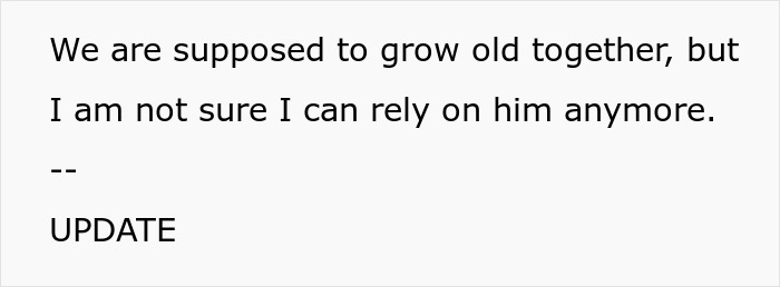 Text excerpt showing a wife expressing doubt about relying on her hubby after he mocked her mispronunciation during surgery details.