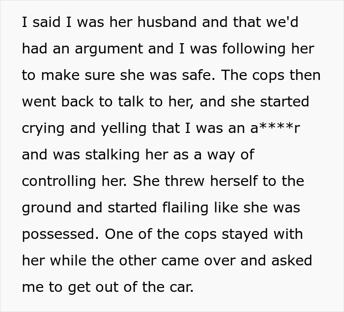 Text describing a husband accused of domestic violence by his wife, highlighting empathy drained by false allegations.