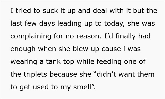 Postpartum lady frustrated while helping with triplets, leading to stress and quitting the caregiving role. Postpartum lady frustrated while helping with triplets, leading to stress and quitting the caregiving role.