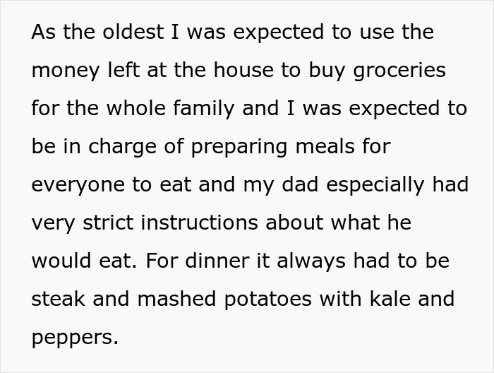 Alt text: Responsibilities and expectations in the relationship between siblings, sister, and mom preparing family meals.