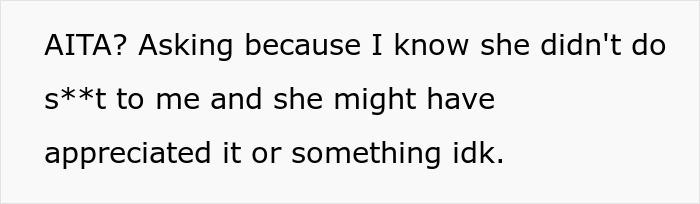 Text post with user asking for judgment, relating to a teen escaping dad&rsquo;s babysitting trap scenario.