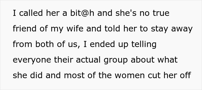 Text excerpt describing conflict involving a friend, wife, and a drunk hookup with another man causing group tension. Text excerpt describing conflict involving a friend, wife, and a drunk hookup with another man causing group tension.