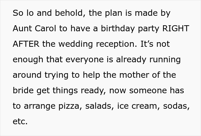 Alt text: Family treats wedding as a convenient time and place to celebrate multiple occasions with food and gatherings.