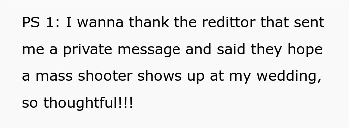 Text message expressing anger towards a redditor hoping for a mass shooter at a wedding involving a gay brother. Text message expressing anger towards a redditor hoping for a mass shooter at a wedding involving a gay brother.