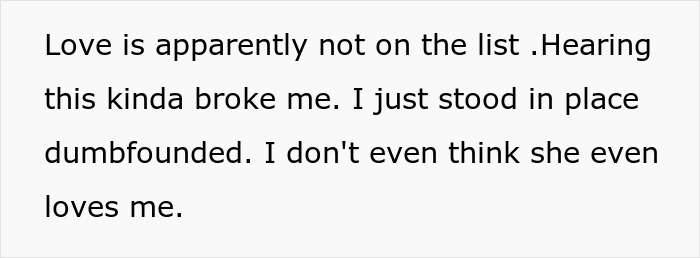 Text excerpt expressing emotional pain and doubt in a fiance-destitute relationship, feeling unloved and broken. Text excerpt expressing emotional pain and doubt in a fiance-destitute relationship, feeling unloved and broken.
