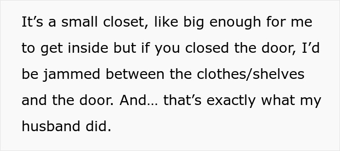 Claustrophobic woman trapped in a small closet, distressed and overwhelmed after husband&rsquo;s prank goes too far.