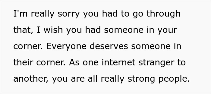 Text message expressing support and strength for a gay son after experiencing family rejection.