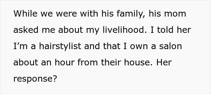 Text excerpt from a conversation about owning a salon and offering free salon service marriage-related support. Text excerpt from a conversation about owning a salon and offering free salon service marriage-related support.