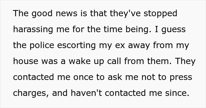 Text excerpt showing a father lying about the reason for divorce to win over his son, with ex-wife revealing the truth later.