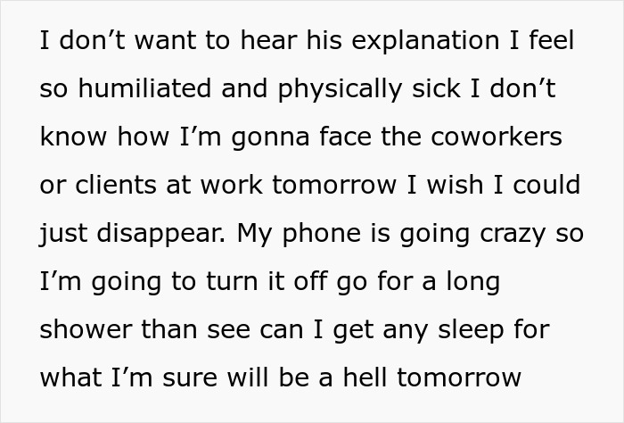 Text showing a distressed pregnant woman expressing humiliation and anxiety after friends watch Bonnie Blue&rsquo;s documentary.